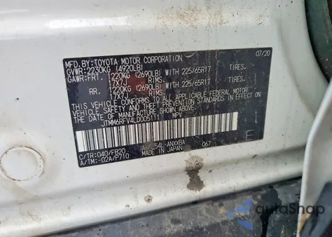 2020 Toyota Rav4 Le from USA, damaged, VIN JTMM6RFV4LD005111